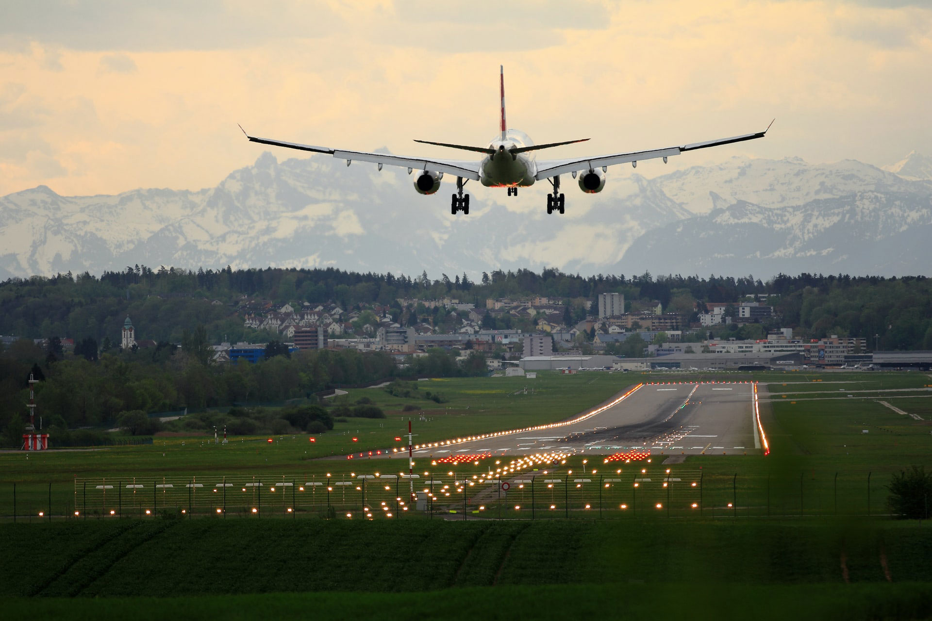 airplane taking off from runway